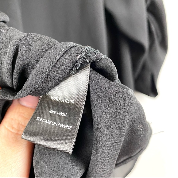 Torrid Black Chiffon Semi-Sheer 3/4 Sleeve Blouse EUC - Picture 12 of 12